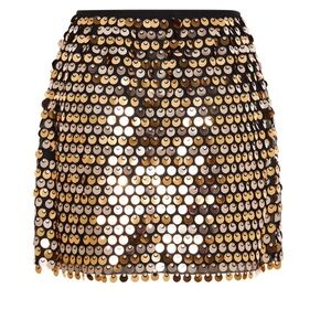 City Chic Black and Gold Sequin Mini Skirt